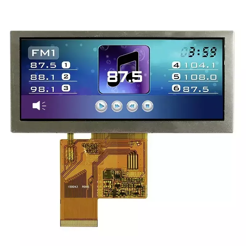 Bar TFT display module for narrow appliance control strips
