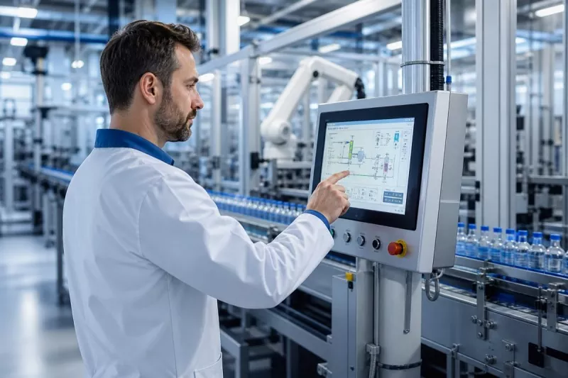 Industrial automation display used in control and monitoring equipment