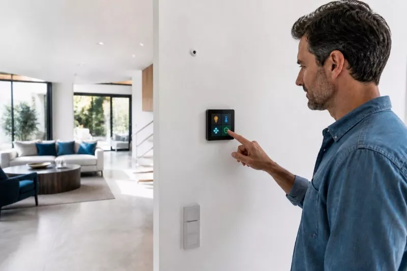 Compact touch display for smart home controls and appliances